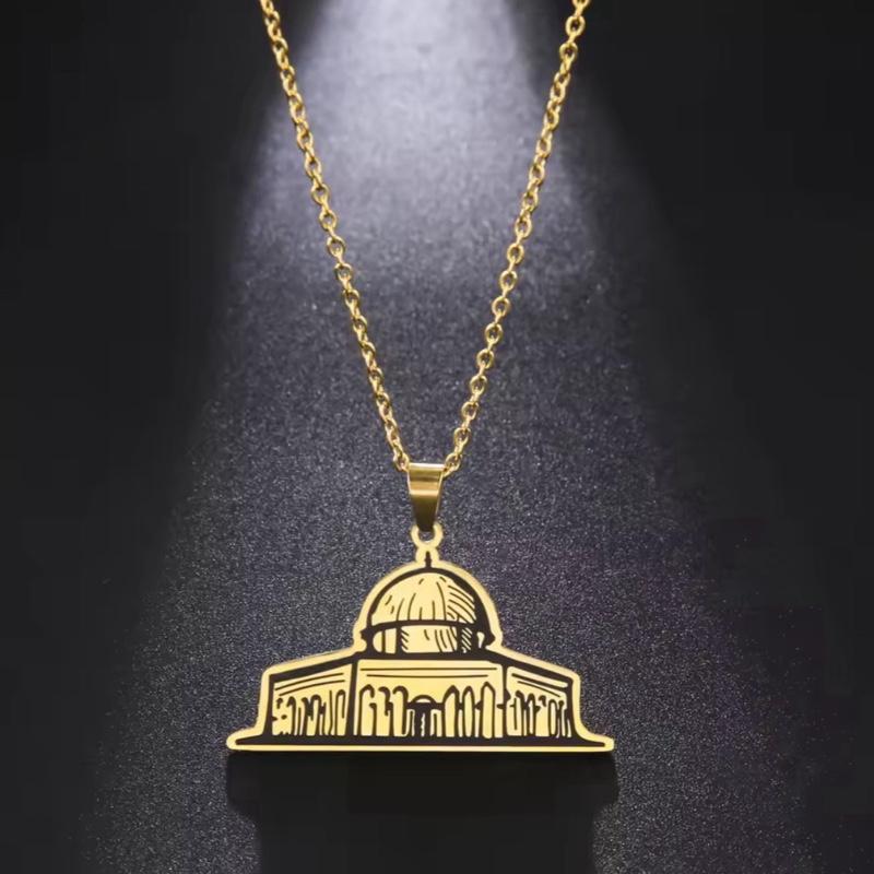 Dome of the Rock Necklace – Gold Jerusalem Pendant | Alaqsa Mosque Jewelry