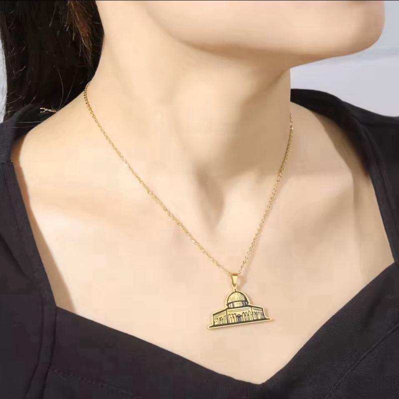 Dome of the Rock Necklace – Gold Jerusalem Pendant | Alaqsa Mosque Jewelry