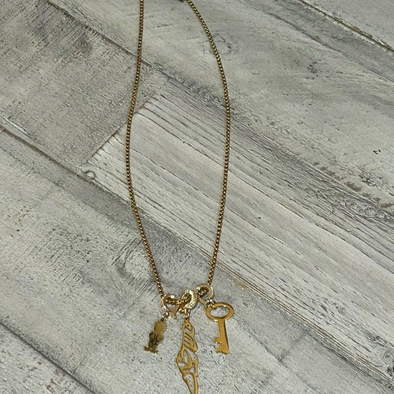 Gold-Plated Palestine Map Handala and Key of Return Necklace with Unique Design Elements