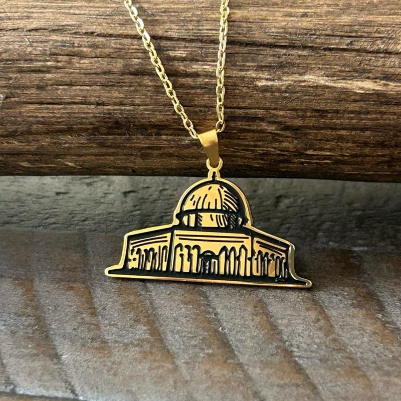 Dome of the Rock Necklace – Gold Jerusalem Pendant | Alaqsa Mosque Jewelry