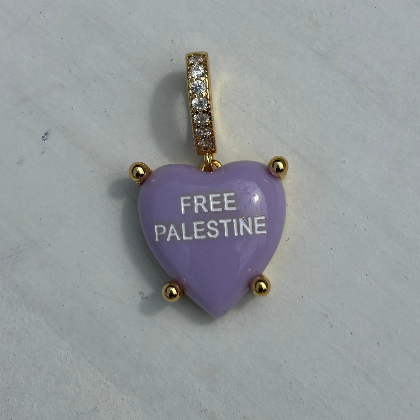 Free Palestine Heart Charm Necklace - Bold Cute & Powerful Options - Perfect for Weddings & Cultural Events