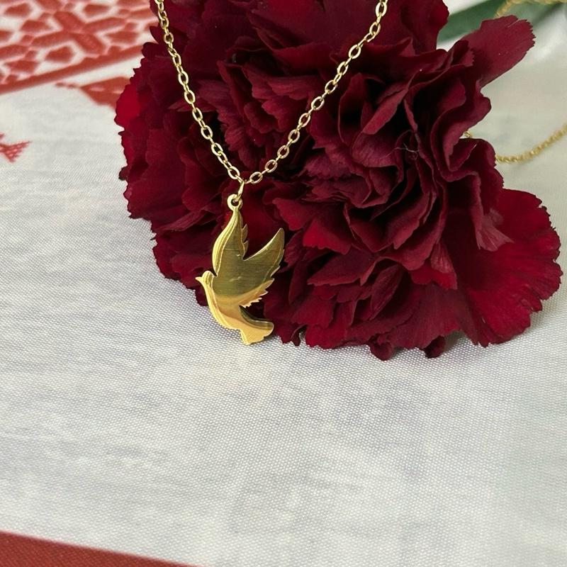 Dove of Peace Necklace Gold Plated Symbol of Hope & Resilience