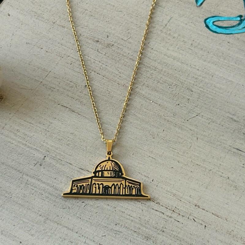 Dome of the Rock Necklace – Gold Jerusalem Pendant | Alaqsa Mosque Jewelry
