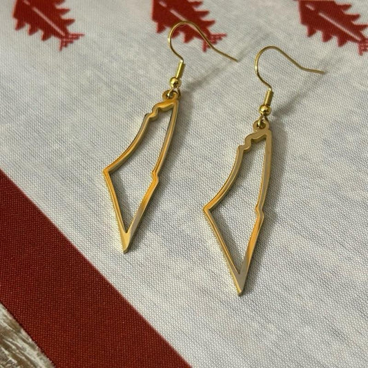 Outline Palestine Map Earrings - Simple Design