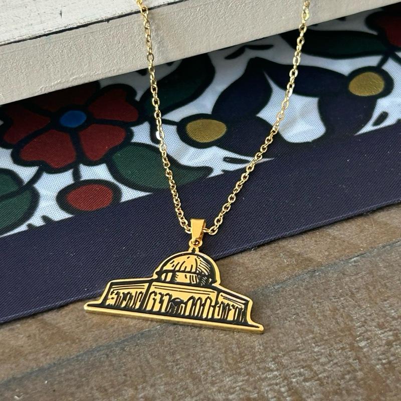 Dome of the Rock Necklace – Gold Jerusalem Pendant | Alaqsa Mosque Jewelry