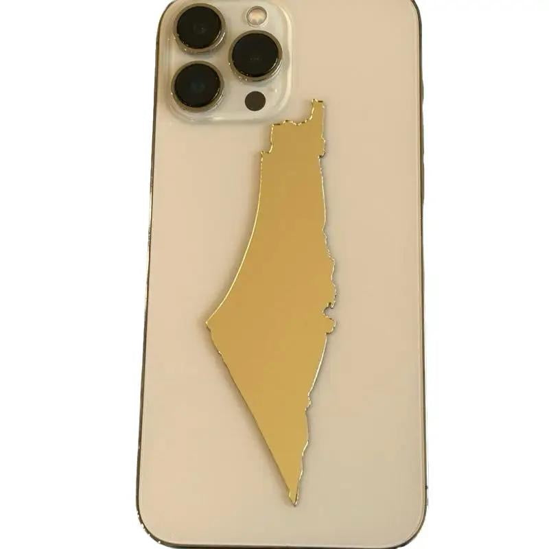 Gold Palestine Map Mirror Phone Sticker