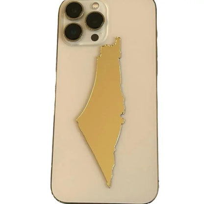 Gold Palestine Map Mirror Phone Sticker