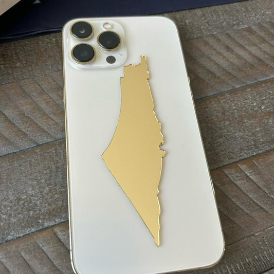 Gold Palestine Map Mirror Phone Sticker