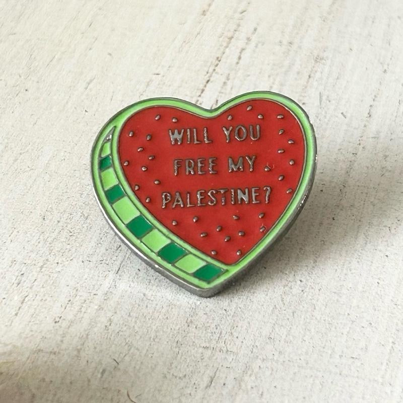 My Palestine Heart Watermelon Badge