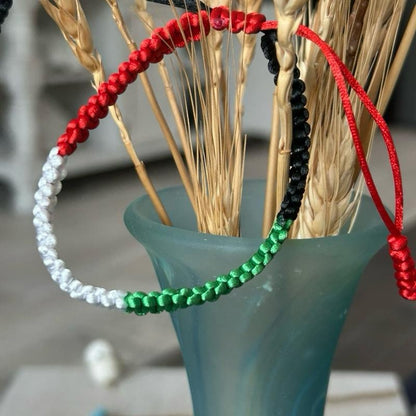 Palestine Flag Adjustable Woven Bracelet - Symbol of Solidarity