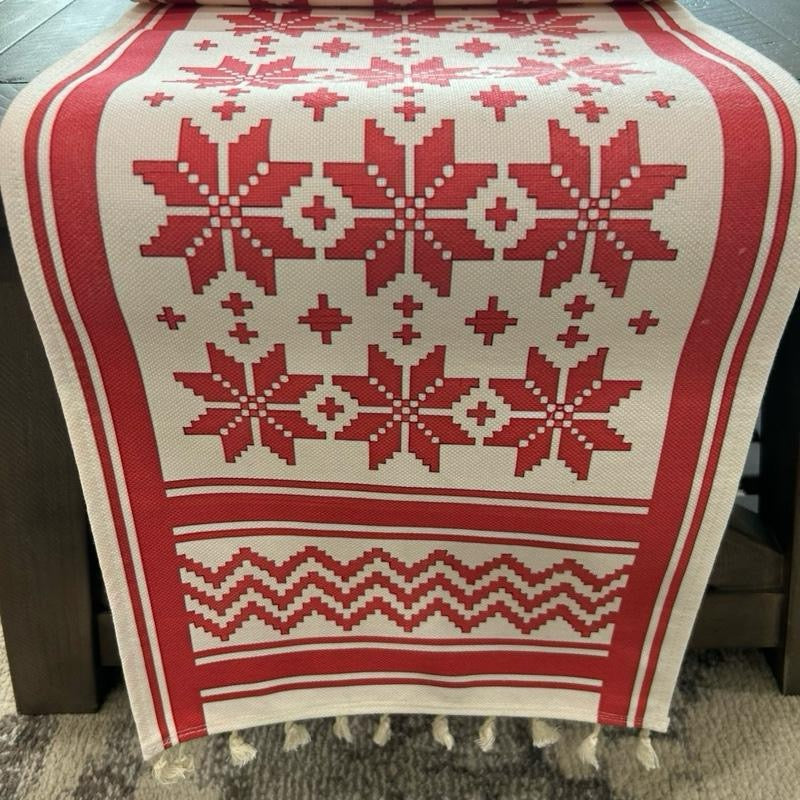Tatreez Pattern Table Runner  | 118” x 13”