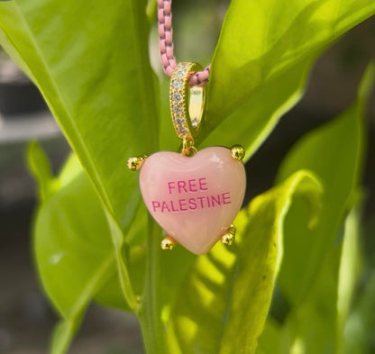 Free Palestine Heart Charm Necklace - Bold Cute & Powerful Options - Perfect for Weddings & Cultural Events