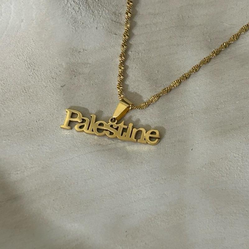 Gold-Plated "Palestine" Necklace - Minimalist Chain Statement Jewelry