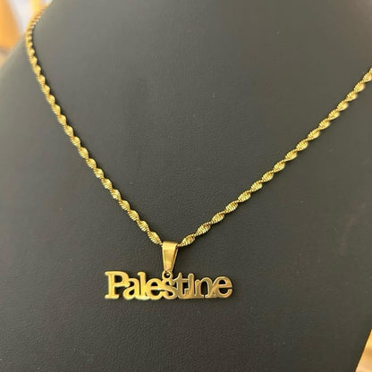 Gold-Plated "Palestine" Necklace - Minimalist Chain Statement Jewelry