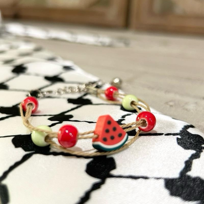 Palestine Watermelon Bracelet Adjustable Cord Design