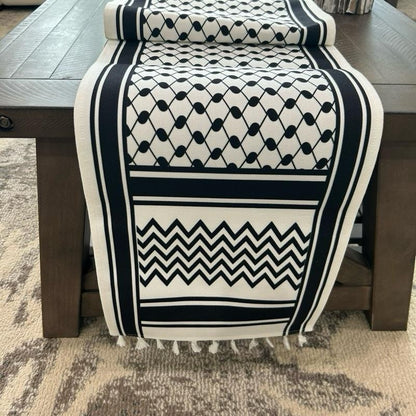 Palestinian Keffiyeh Table Runner  | 118” x 13”