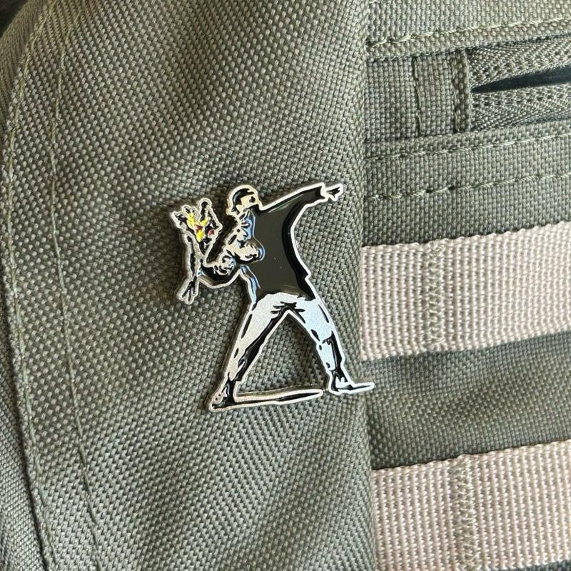 Palestinian Pins: Girl with Balloon and Flower Thrower Pins