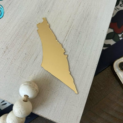 Gold Palestine Map Mirror Phone Sticker