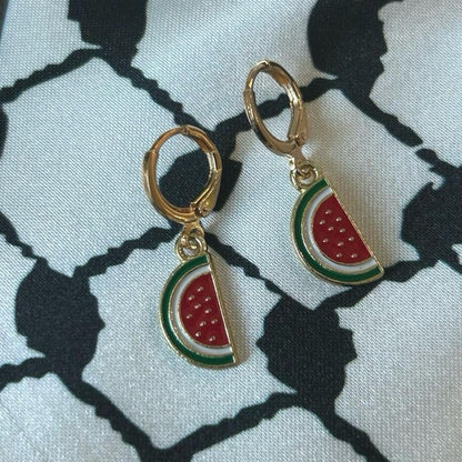 Palestinian Watermelon Earrings - hoop Palestine earrings for girls and women