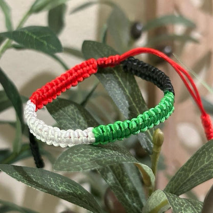 Palestine Flag Adjustable Woven Bracelet - Symbol of Solidarity