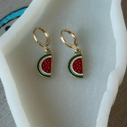 Palestinian Watermelon Earrings - hoop Palestine earrings for girls and women