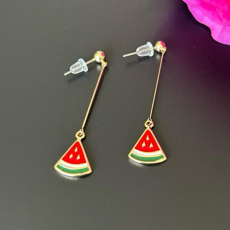 Watermelon Drop Earrings Long Dangling Earrings