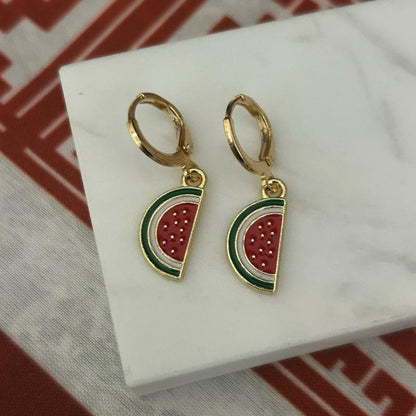Palestinian Watermelon Earrings - hoop Palestine earrings for girls and women