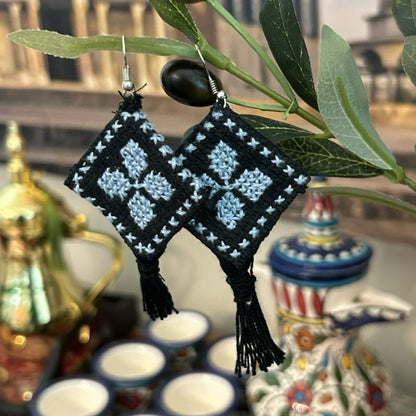 Handmade Tatreez Earrings – Made is Palestine Embroidery Earrings