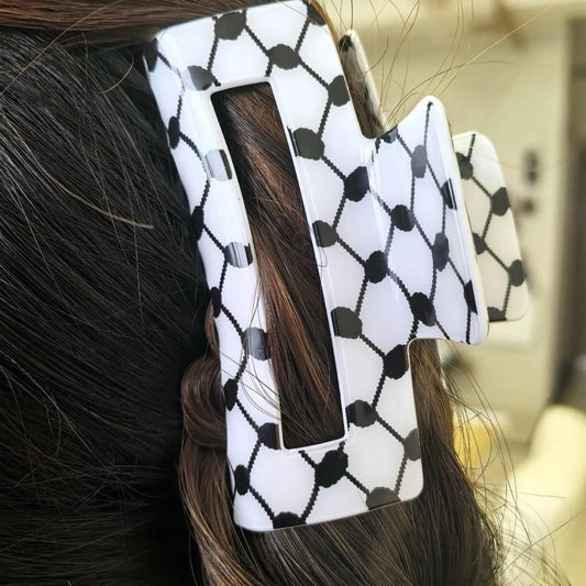 Keffiyeh Hair Claw Clip. Palestinian Pattern Hair Clip