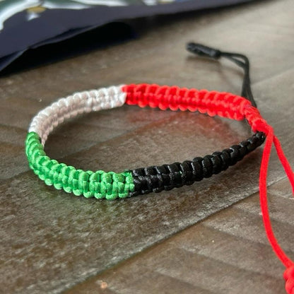 Palestine Flag Adjustable Woven Bracelet - Symbol of Solidarity