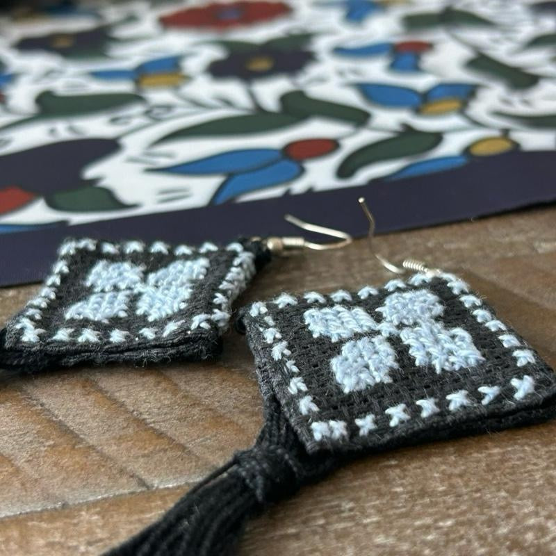 Handmade Tatreez Earrings – Made is Palestine Embroidery Earrings