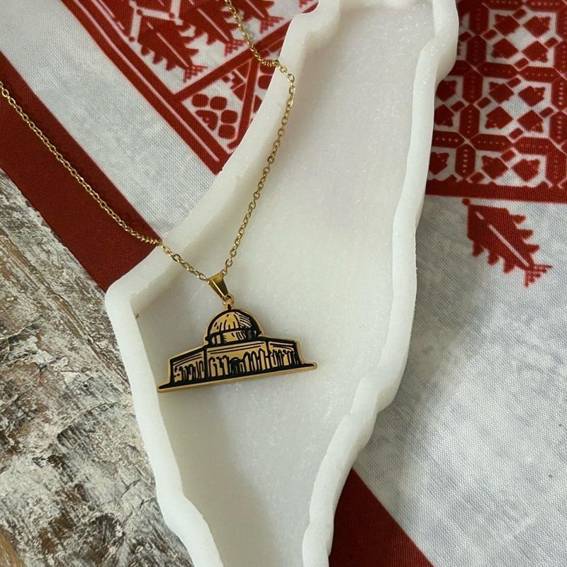 Dome of the Rock Necklace – Gold Jerusalem Pendant | Alaqsa Mosque Jewelry
