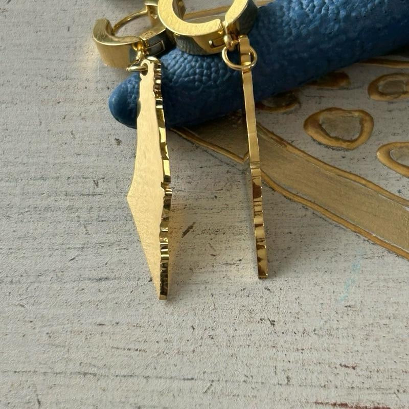 Palestine Map Hoop Earrings Dainty Drop Design