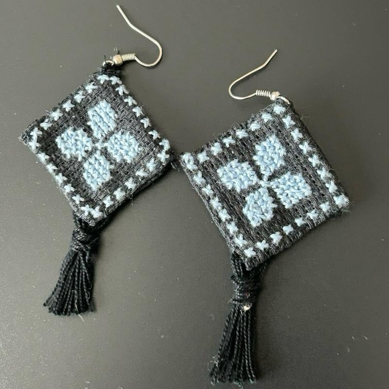 Handmade Tatreez Earrings – Made is Palestine Embroidery Earrings