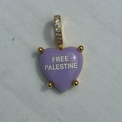 Free Palestine Heart Charm Necklace - Bold Cute & Powerful Options - Perfect for Weddings & Cultural Events