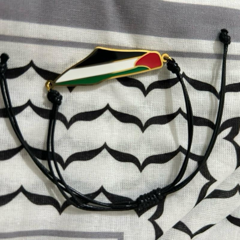 Palestine Flag Map Bracelet – Adjustable Cord