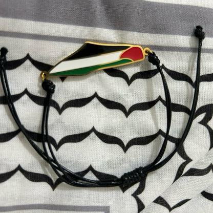 Palestine Flag Map Bracelet – Adjustable Cord