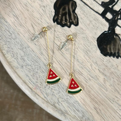 Watermelon Drop Earrings Long Dangling Earrings