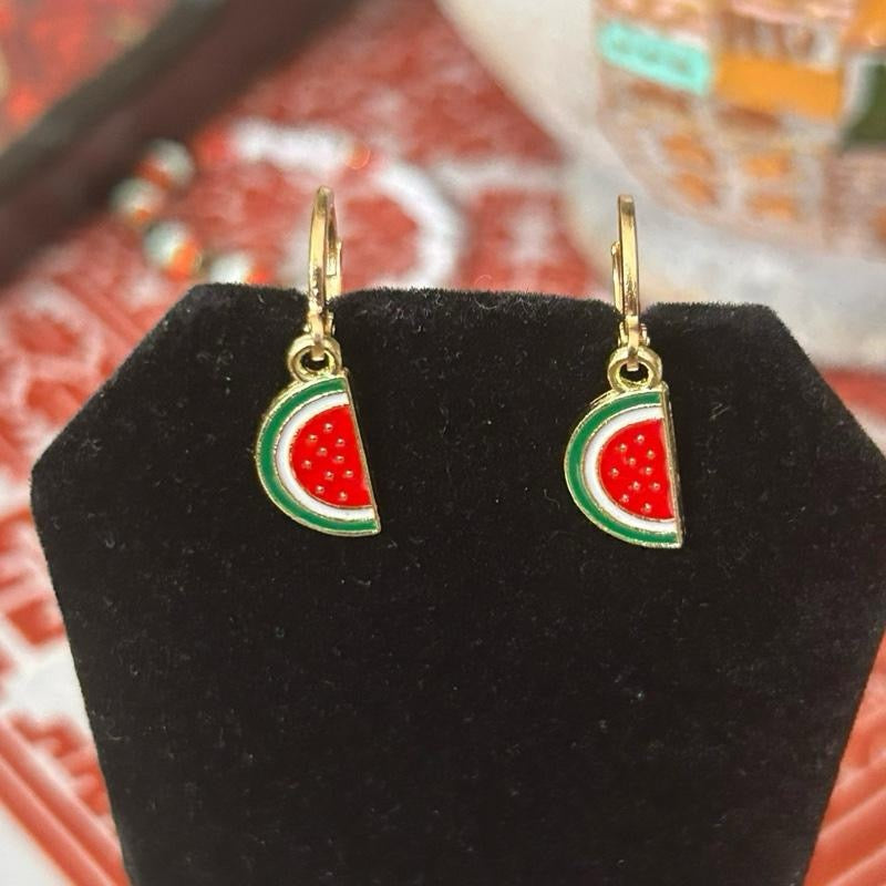 Palestinian Watermelon Earrings - hoop Palestine earrings for girls and women