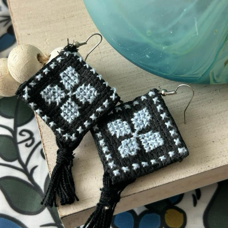 Handmade Tatreez Earrings – Made is Palestine Embroidery Earrings