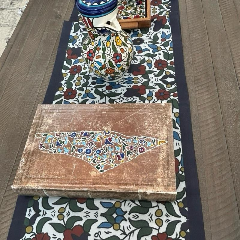 Hebron Art Table Runner Extra Long Thin Foldable Polyester