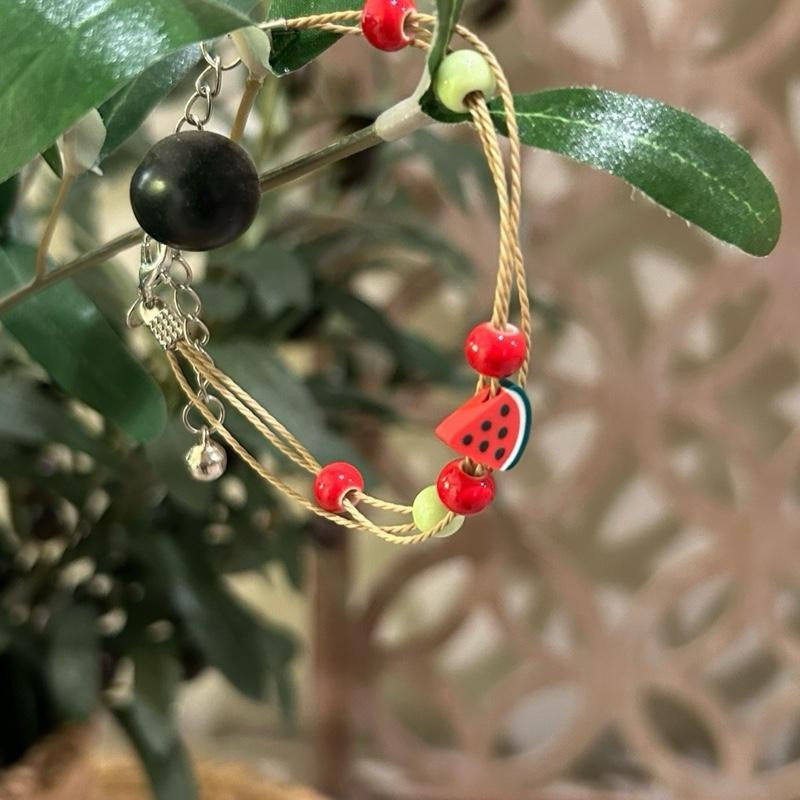 Palestine Watermelon Bracelet Adjustable Cord Design