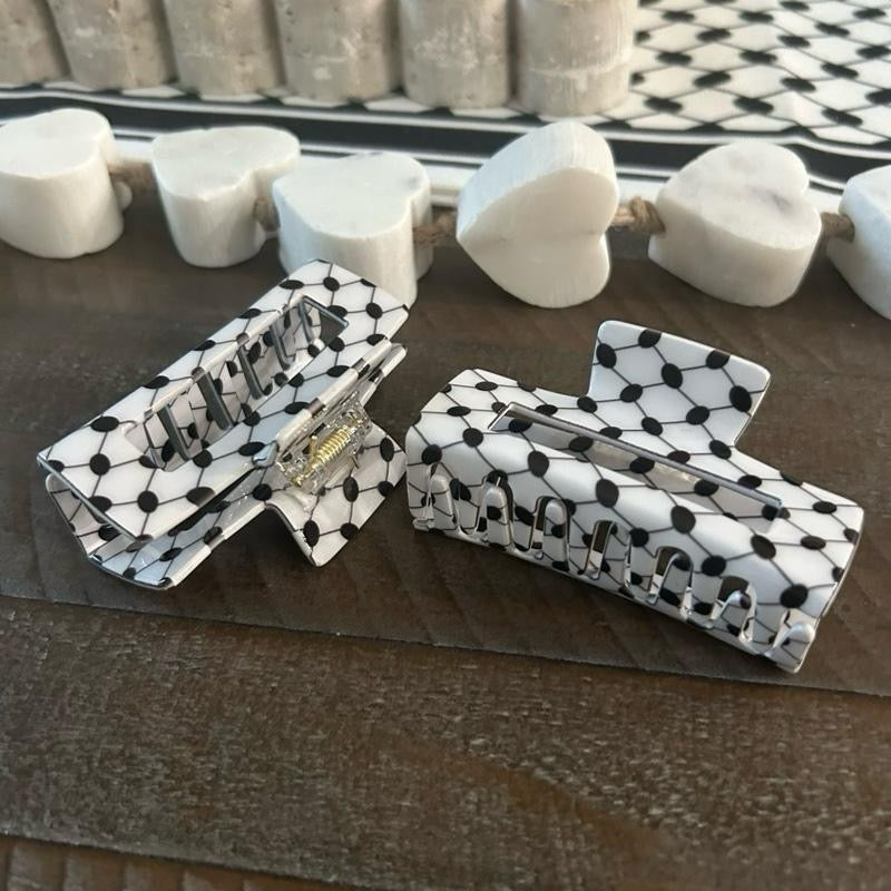 Keffiyeh Hair Claw Clip. Palestinian Pattern Hair Clip