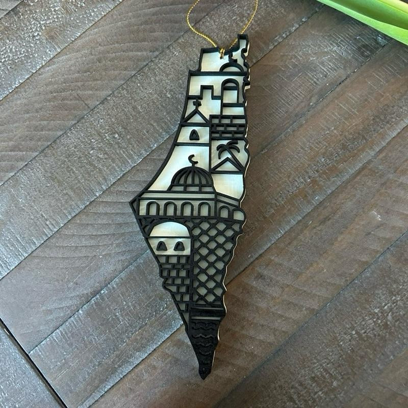Palestine Map Hanging Ornament