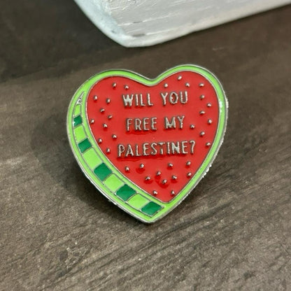 My Palestine Heart Watermelon Badge
