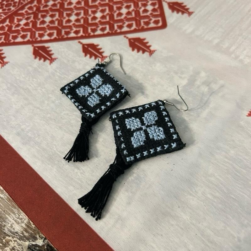 Handmade Tatreez Earrings – Made is Palestine Embroidery Earrings