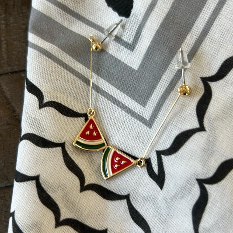 Watermelon Drop Earrings Long Dangling Earrings
