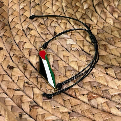 Palestine Flag Map Bracelet – Adjustable Cord