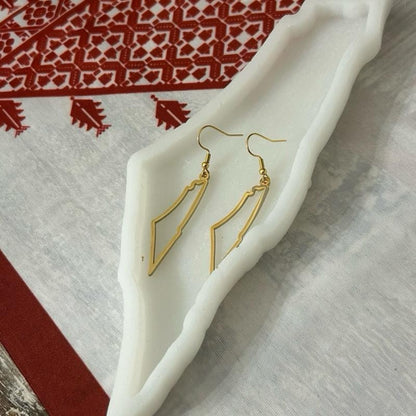 Outline Palestine Map Earrings - Simple Design