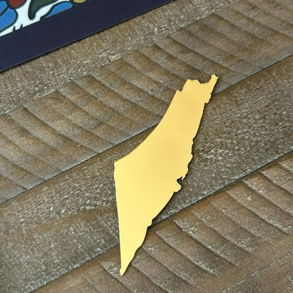 Gold Palestine Map Mirror Phone Sticker